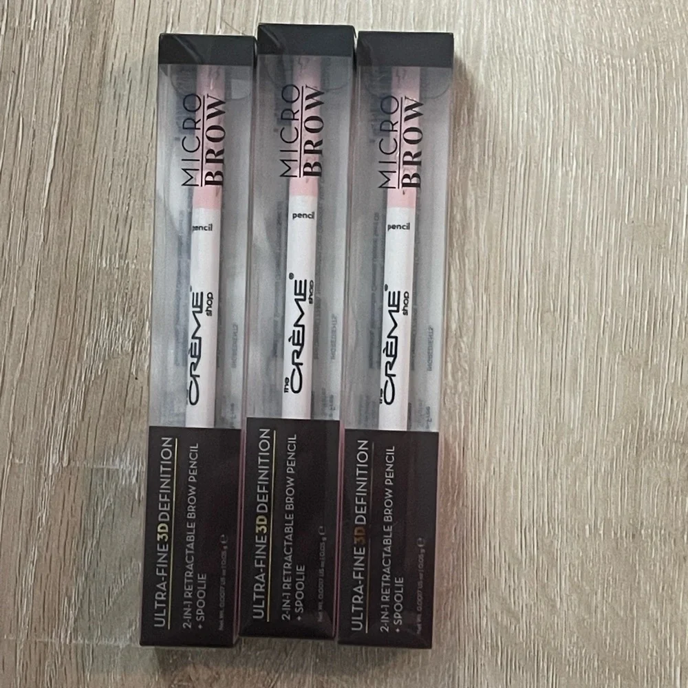 Creme Shop Micro Brow Pencil Set 3 pieces  New in sealed boxes  Color:  granite
